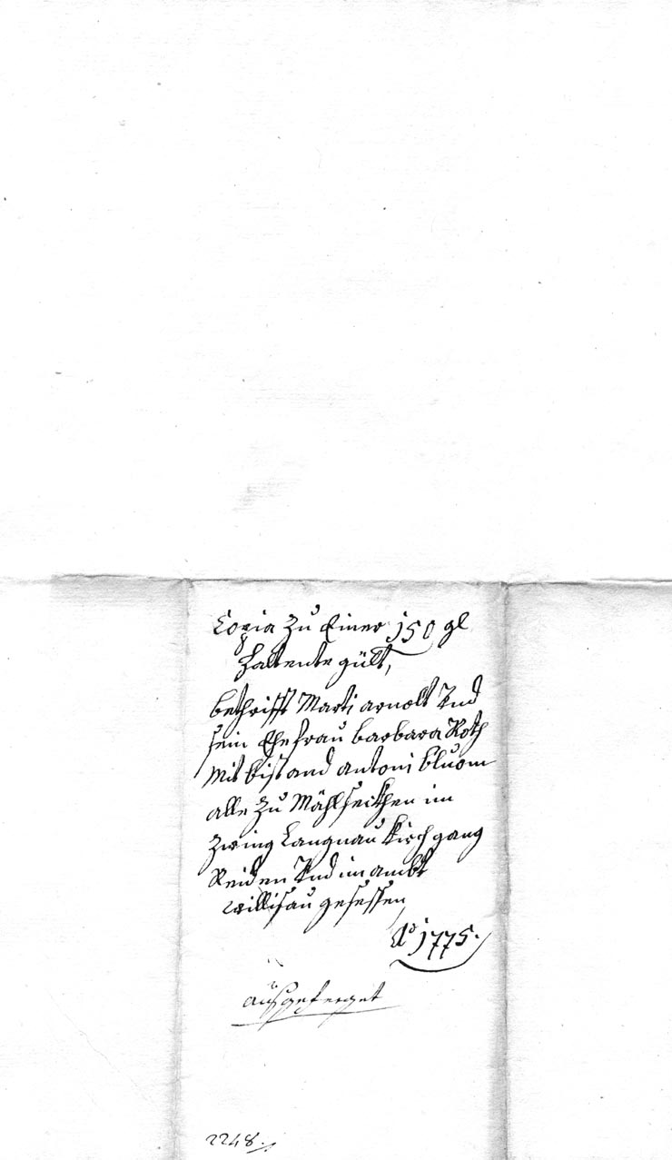 Gültkopie aus Mehlsecken 1775 - Seite 1
