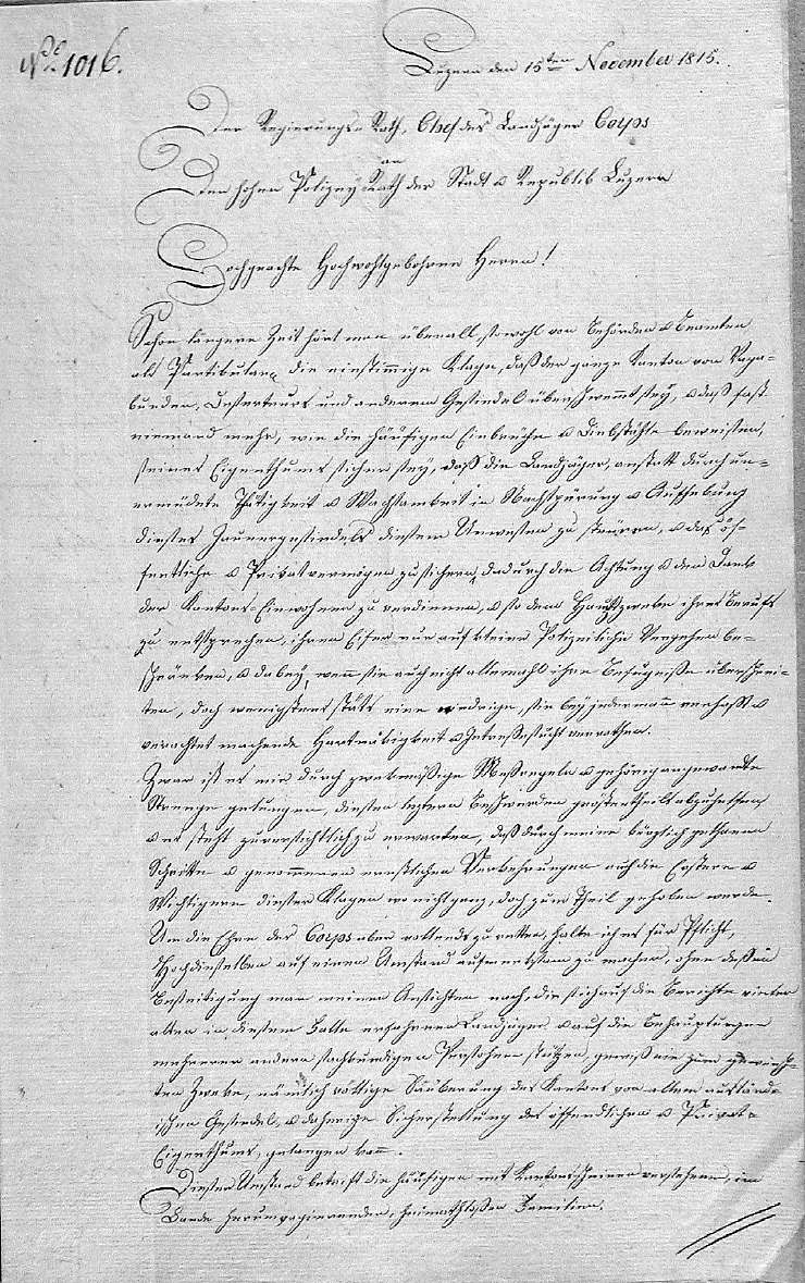 Beschwerde von Regierungsrat Göldli über die Fahrenden im Kanton Luzern, 1815 - Seite 1